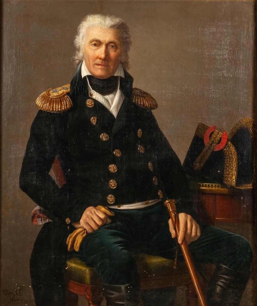 Ritratto di un soldato con un bastone